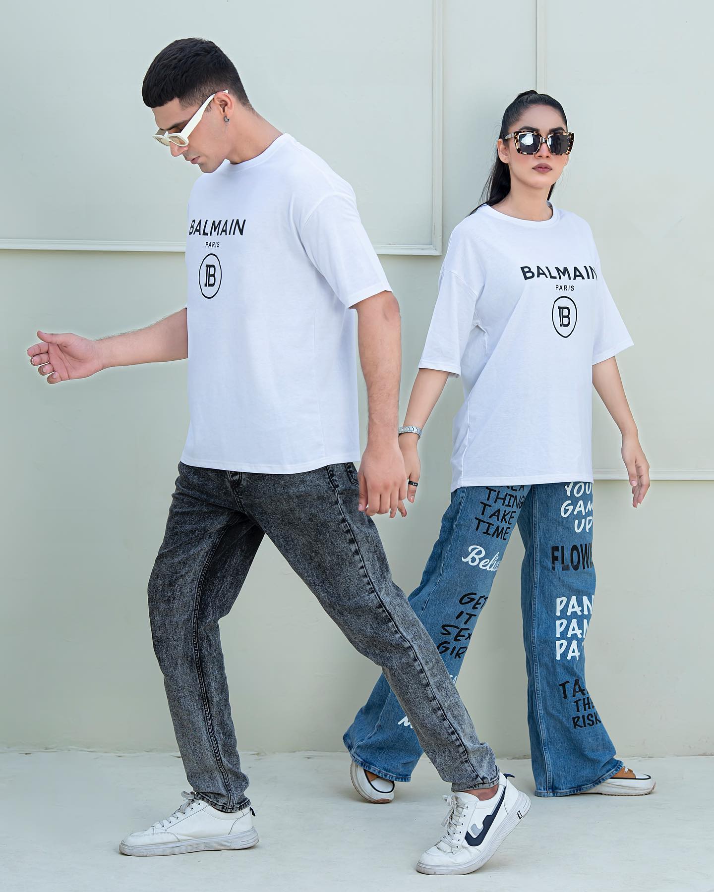 Balmain Imported Drop-Shoulder T-Shirt White F