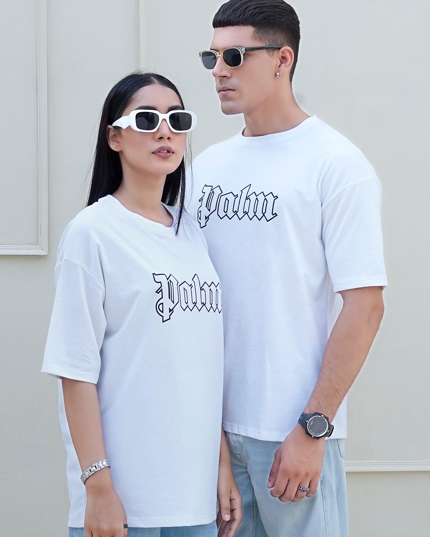 Palm Premium Drop-Shoulder T-Shirt White