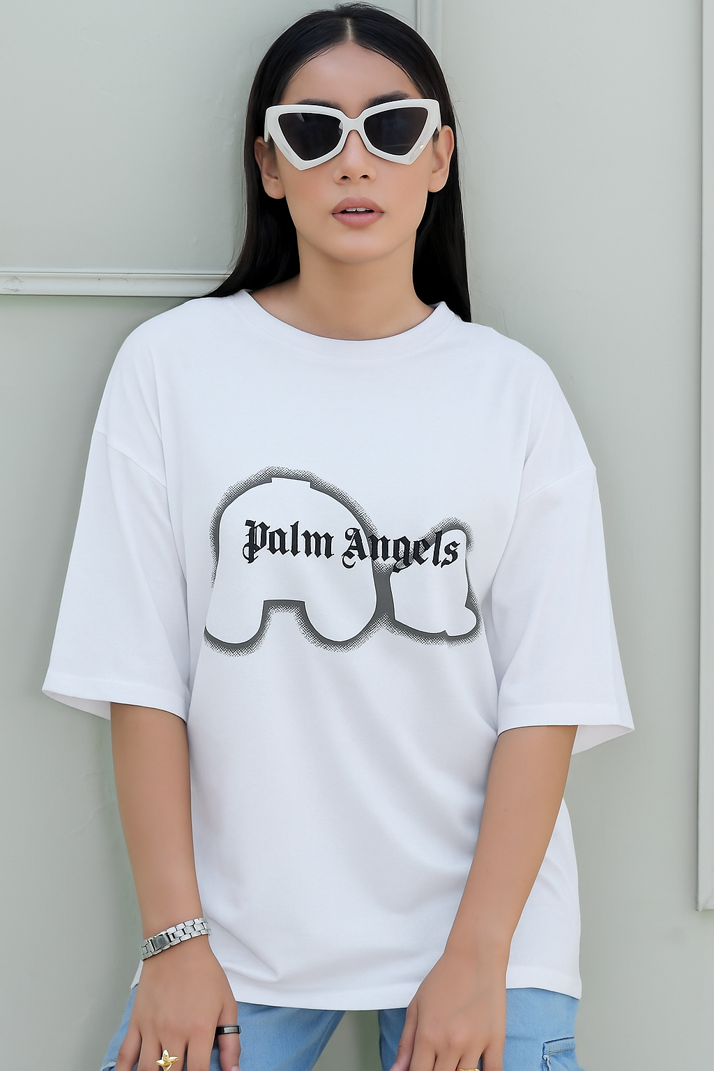 Palm Ang Imported Drop-Shoulder T-Shirt White F