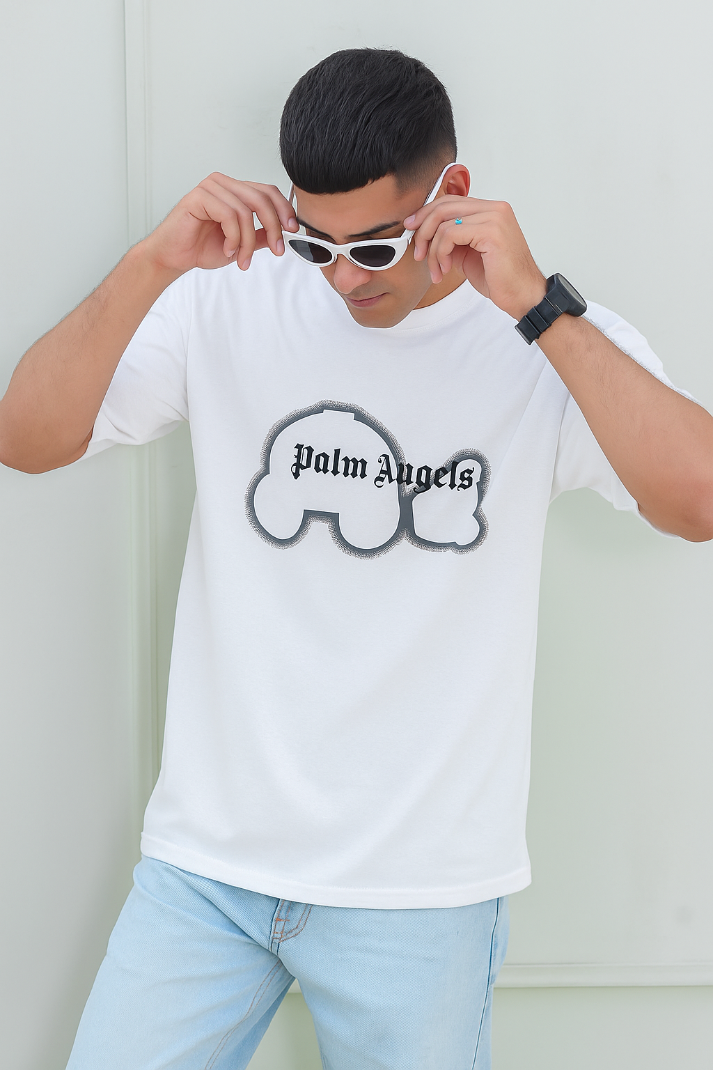 Palm Ang Imported Drop-Shoulder T-Shirt White F