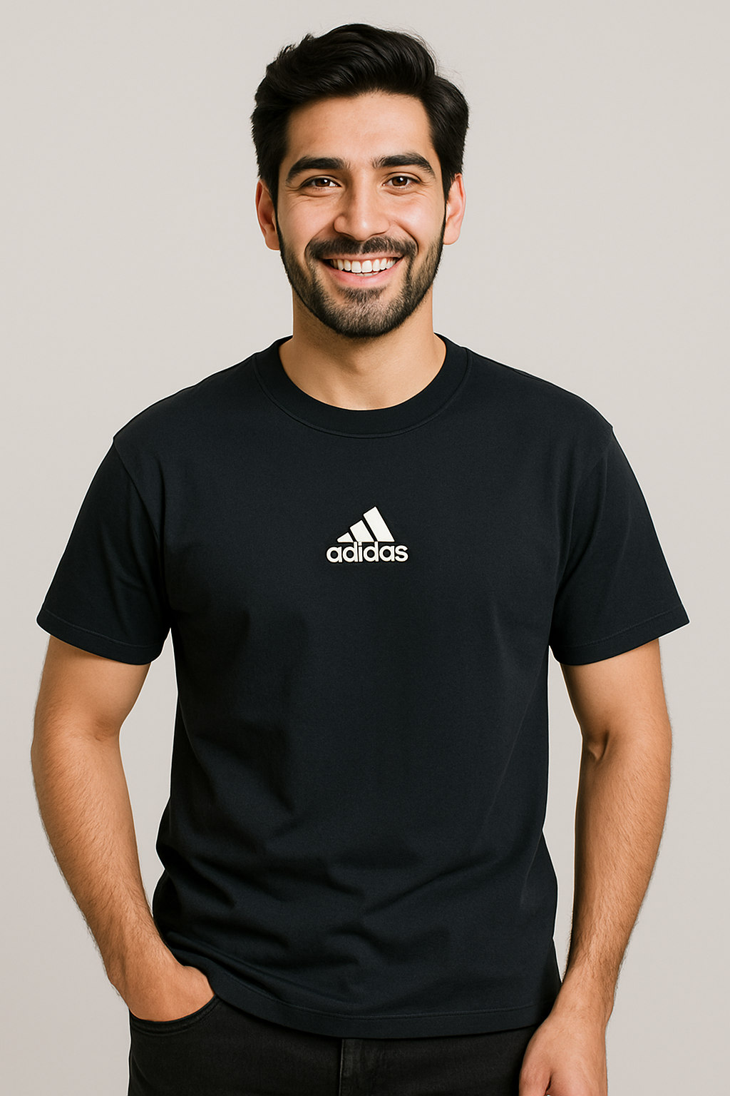 Adi imported Drop-Shoulder T-Shirt Black