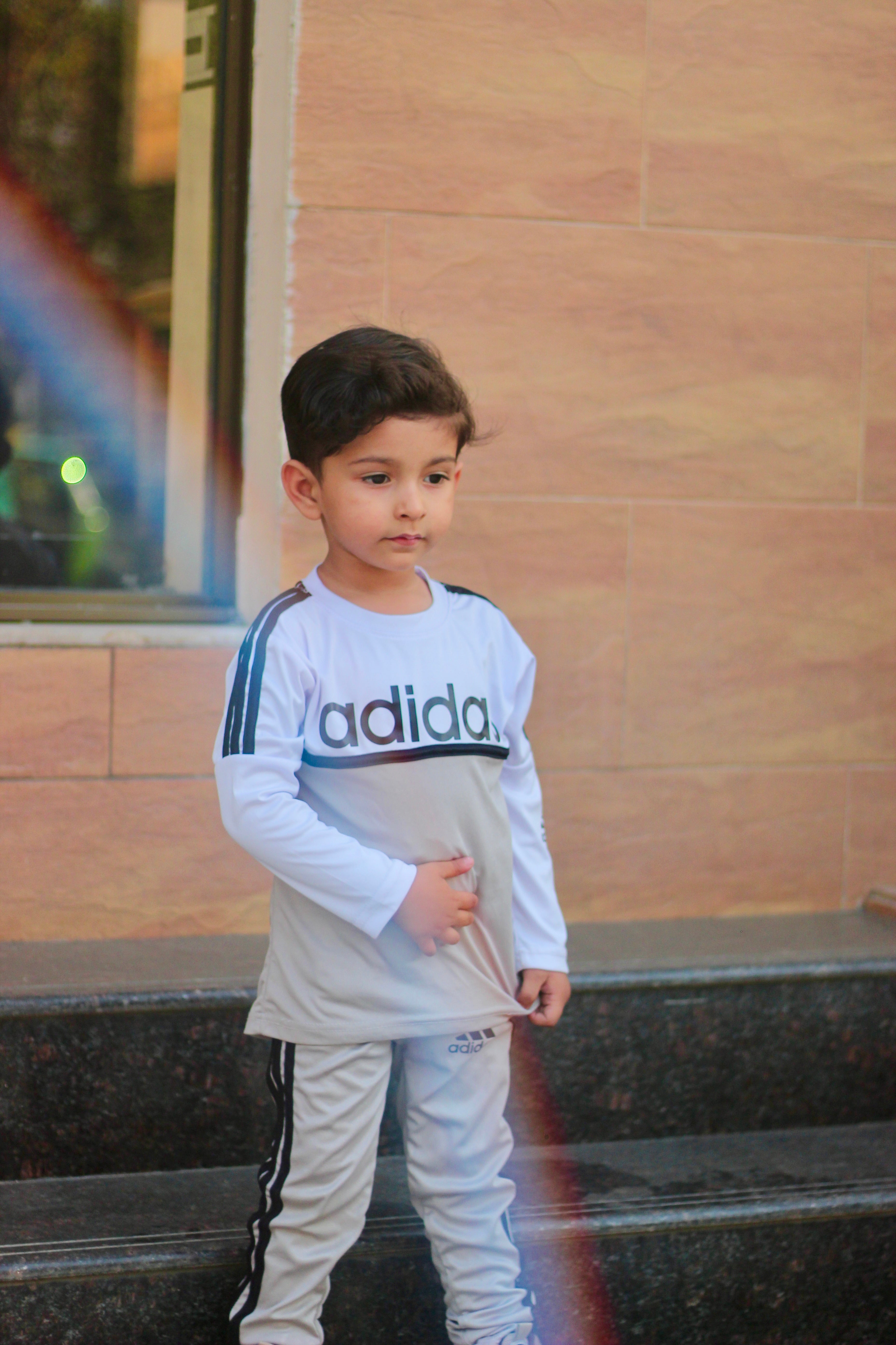 Adi Dri-Fit Tracksuit Full Sleeves Grey White