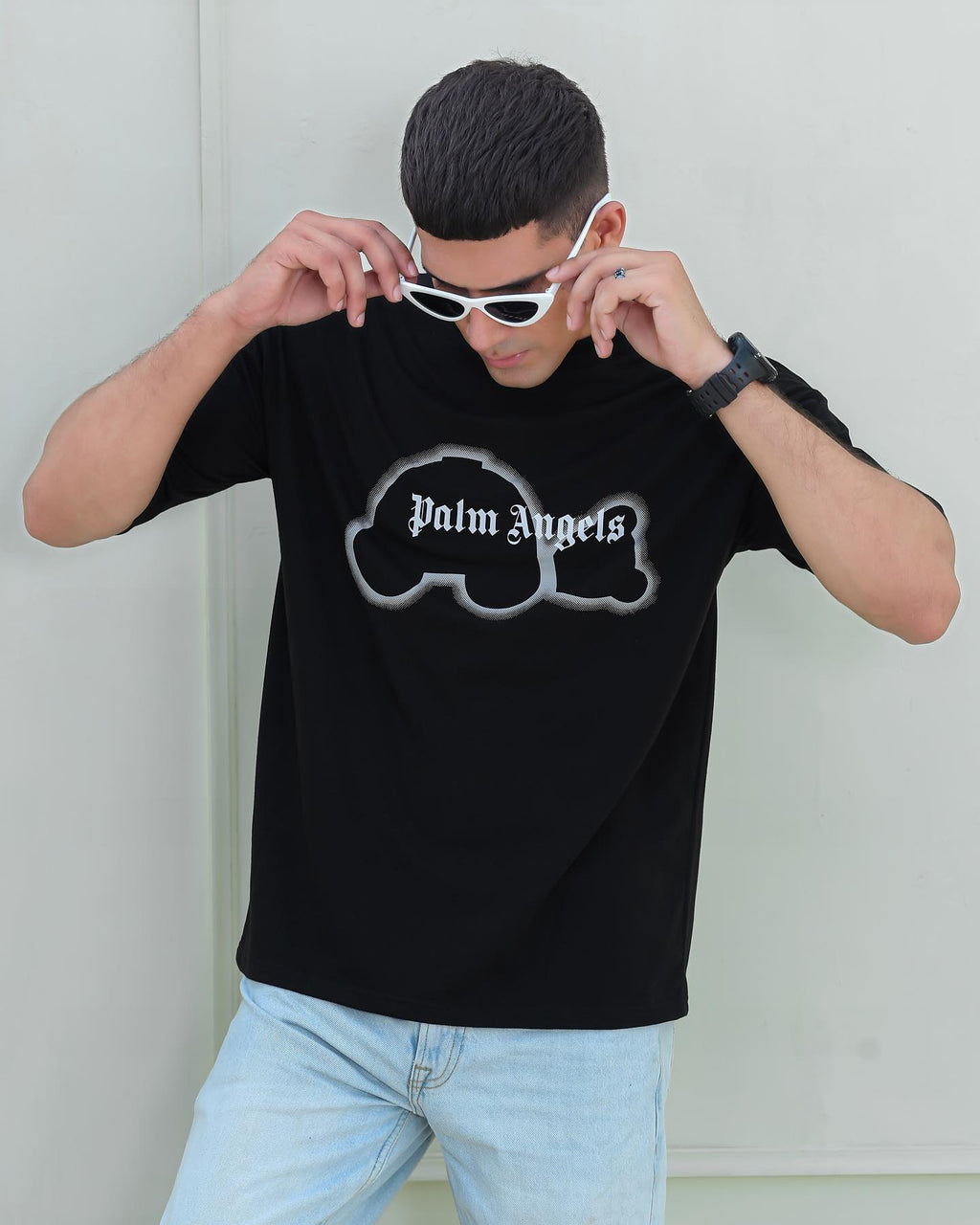 Palm Ang Imported Drop-Shoulder T-Shirt Black
