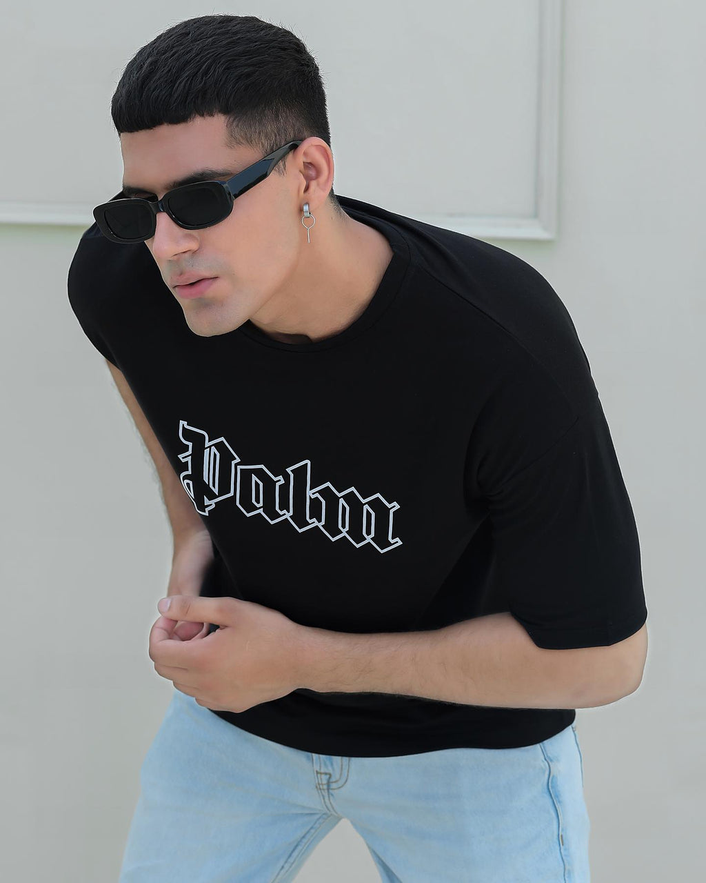 Palm Premium Drop-Shoulder T-Shirt Black- F