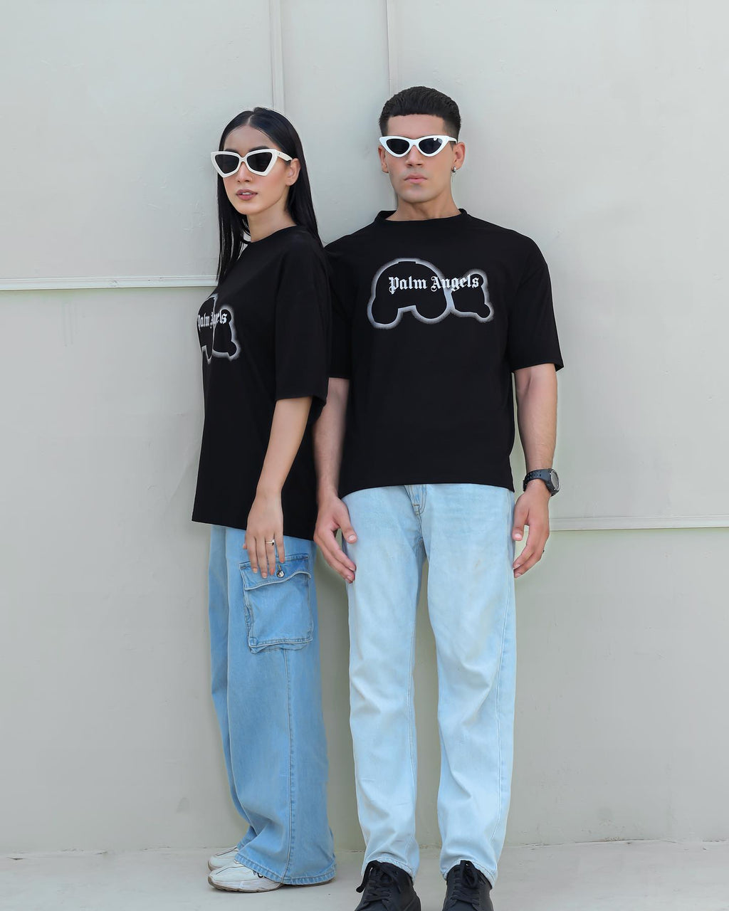 Palm Ang Imported Drop-Shoulder T-Shirt Black