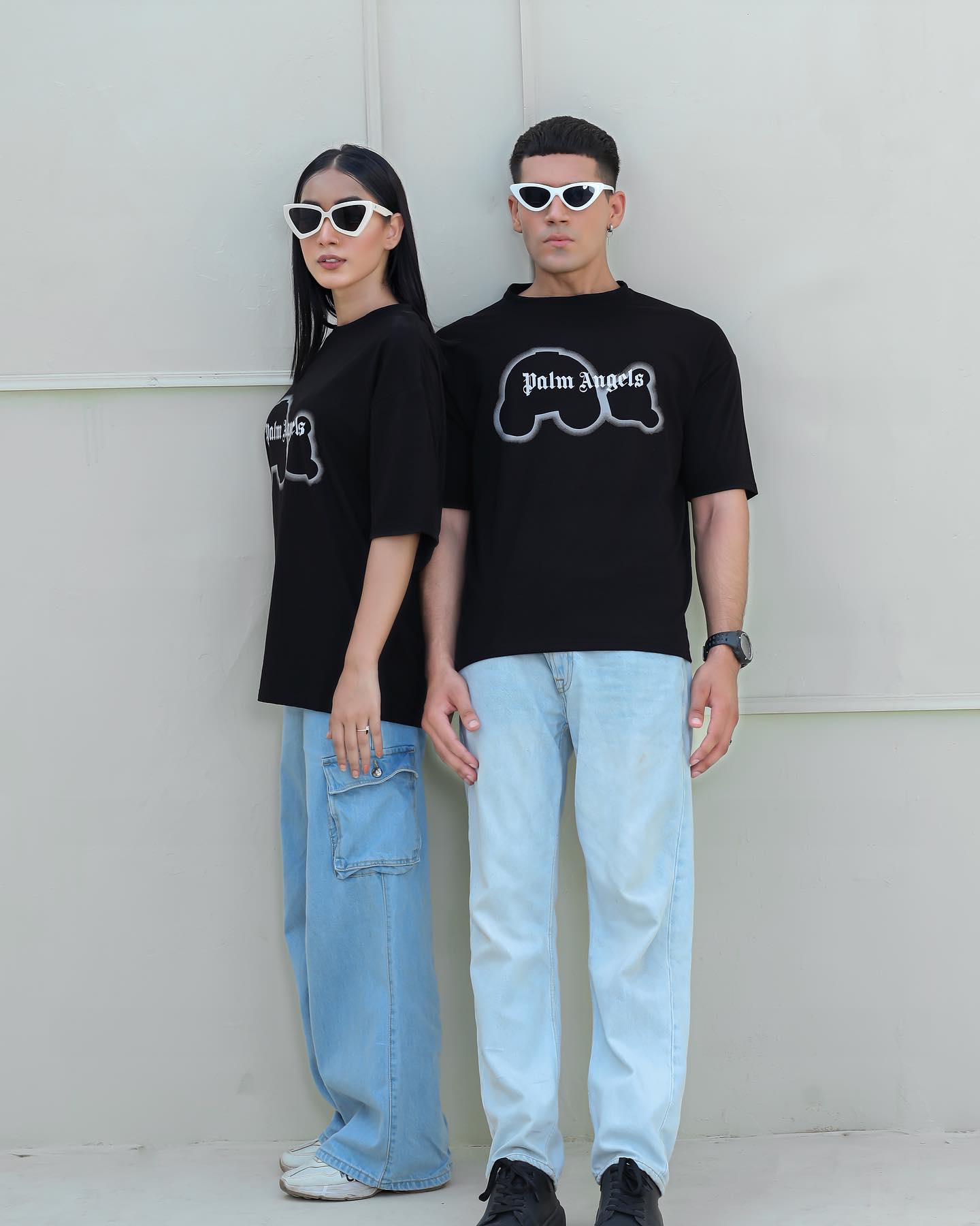 Palm Ang Imported Drop-Shoulder T-Shirt Black