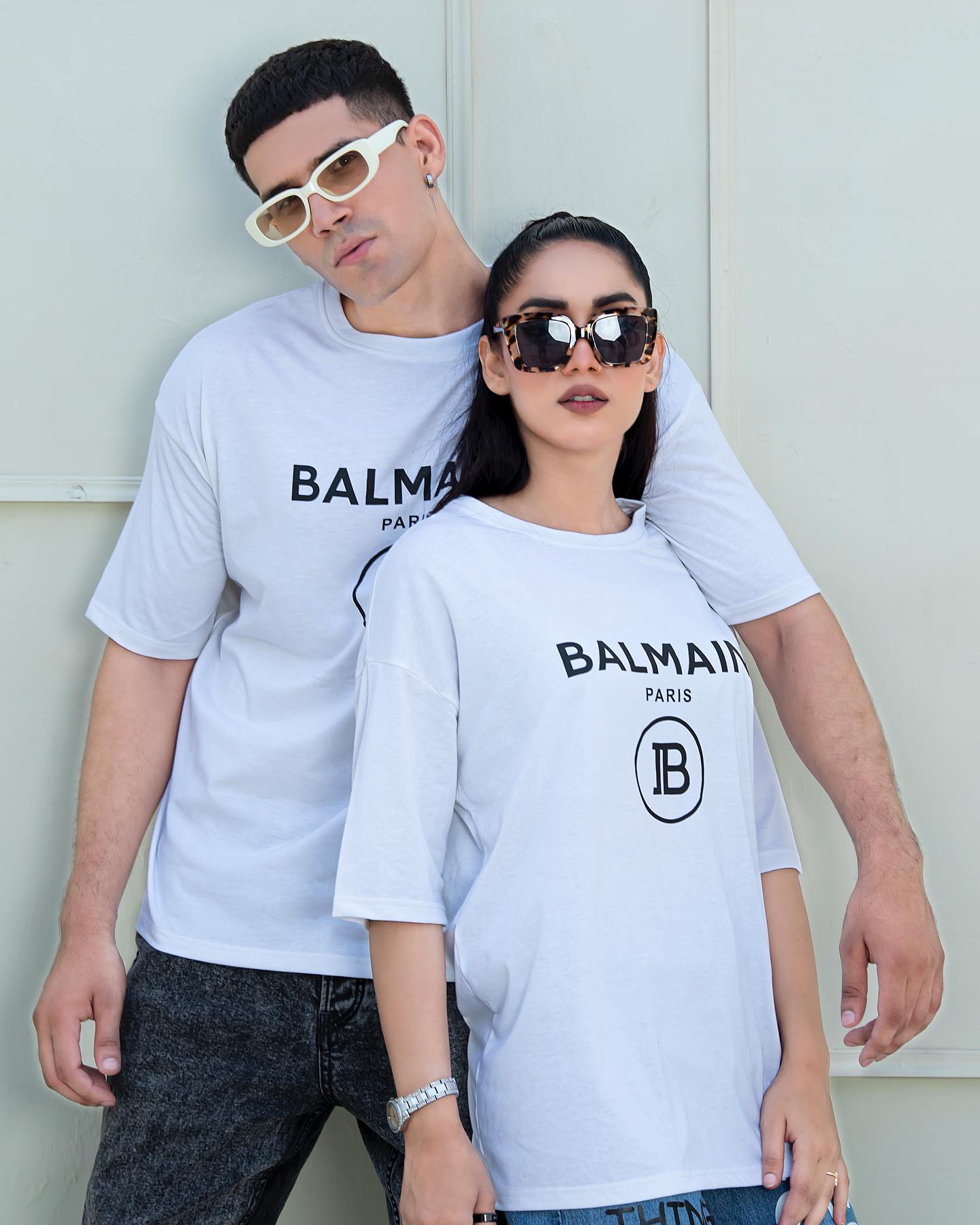 Balmain Imported Drop-Shoulder T-Shirt White