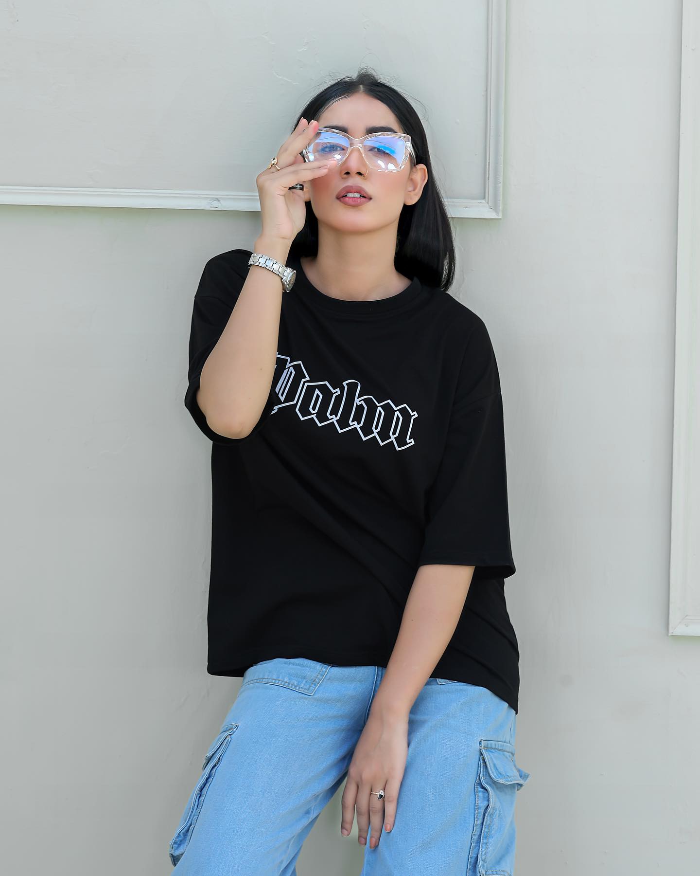 Palm Premium Drop-Shoulder T-Shirt Black