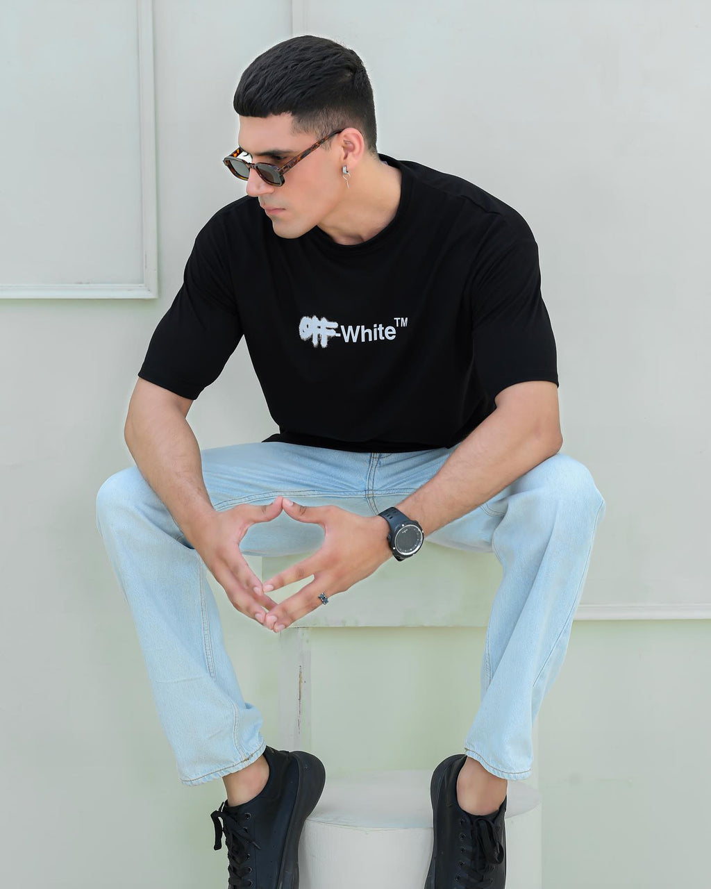 off-x Imported Drop-Shoulder T-Shirt Black