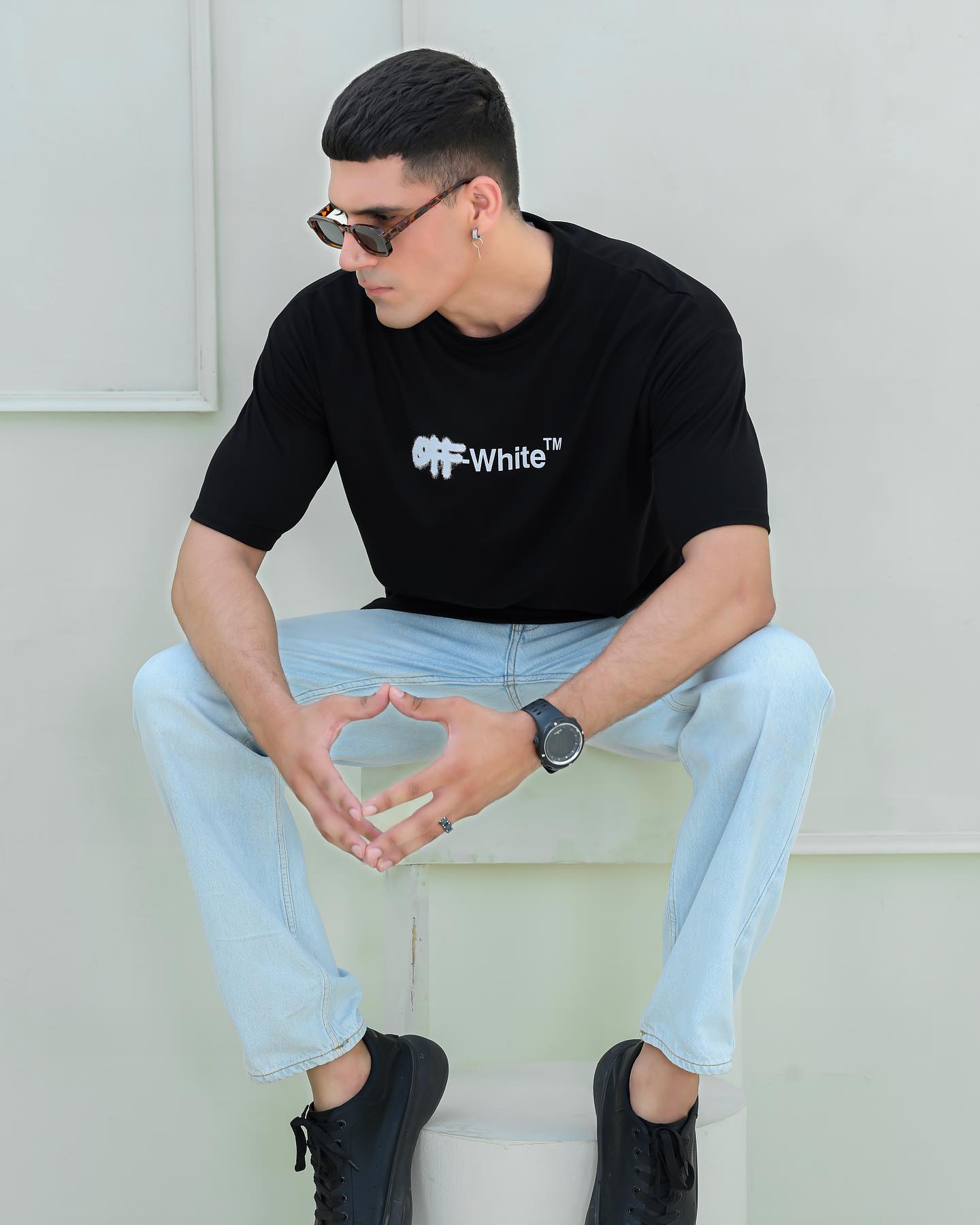 off-x Imported Drop-Shoulder T-Shirt Black