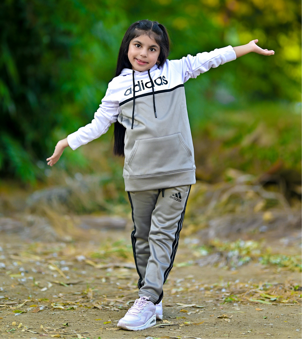 Adi Premium Tracksuit Grey White