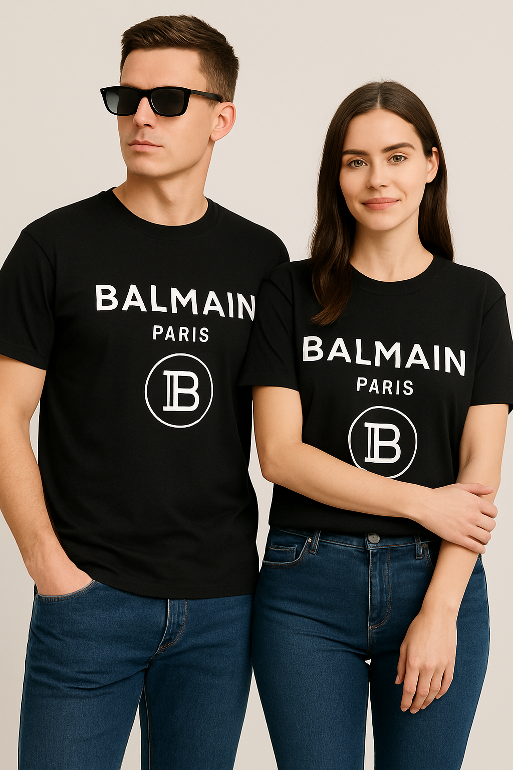 Balmain Imported Drop-Shoulder T-Shirt Black