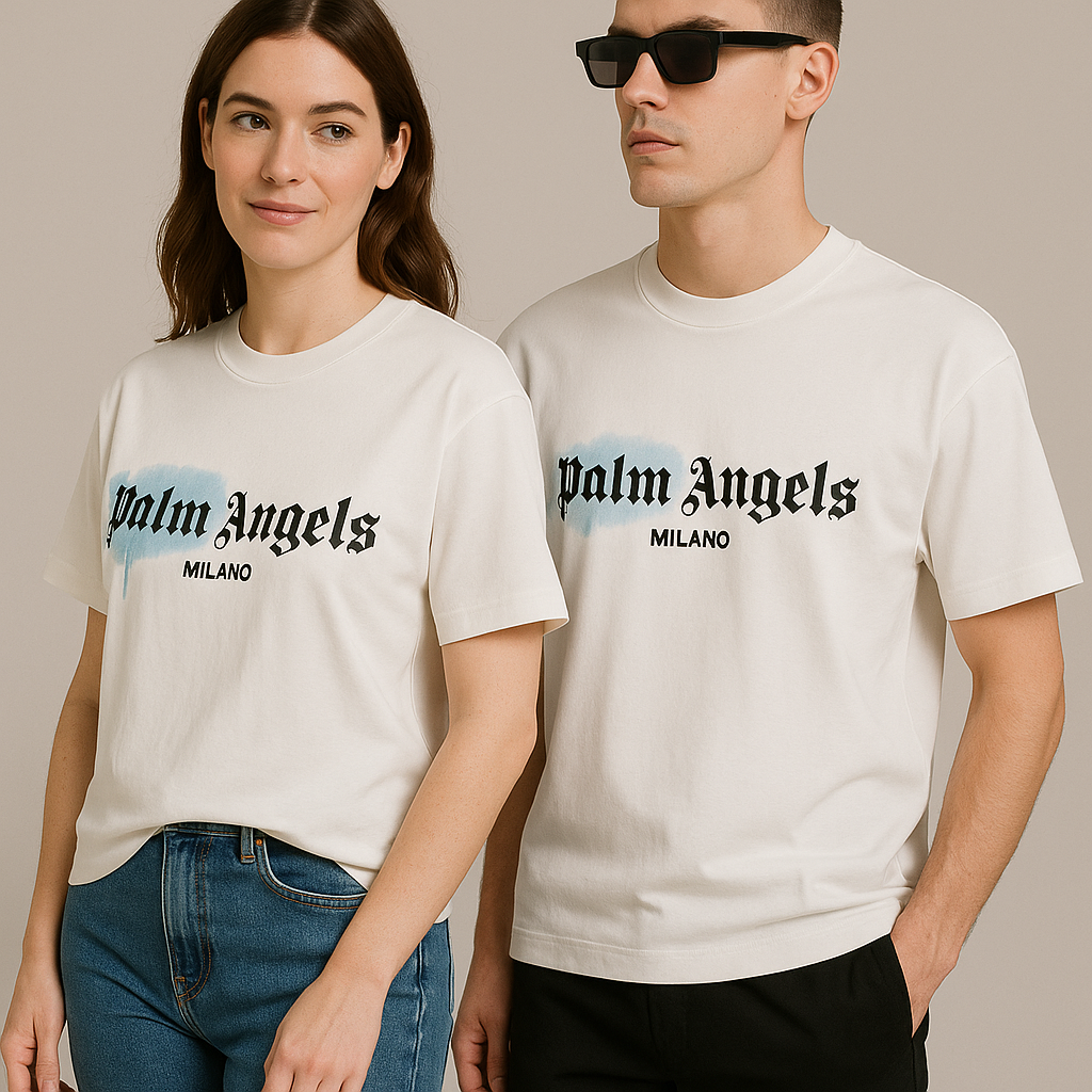 Palm Ang Graphic Drop-Shoulder T-Shirt White