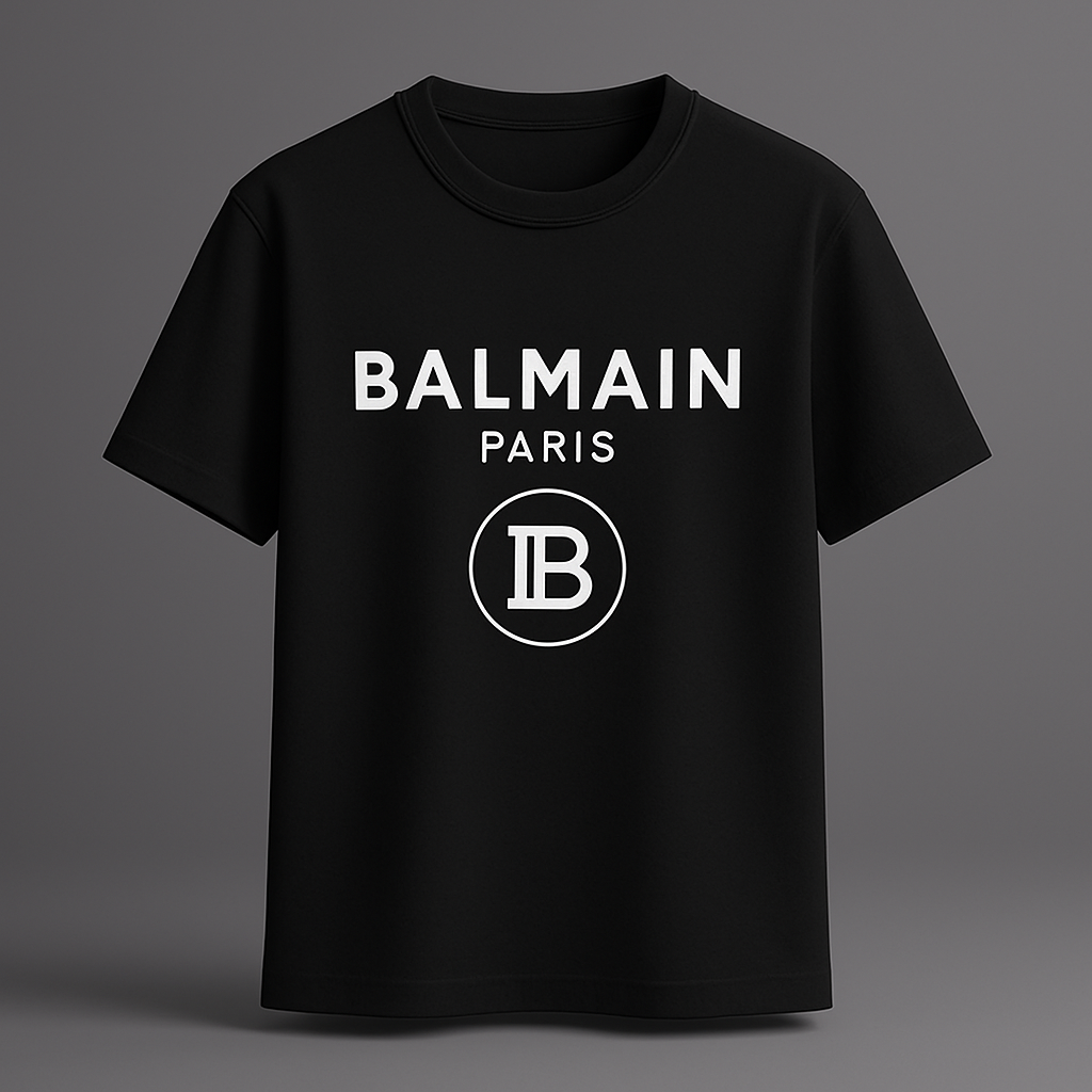 Balmain Imported Drop-Shoulder T-Shirt Black