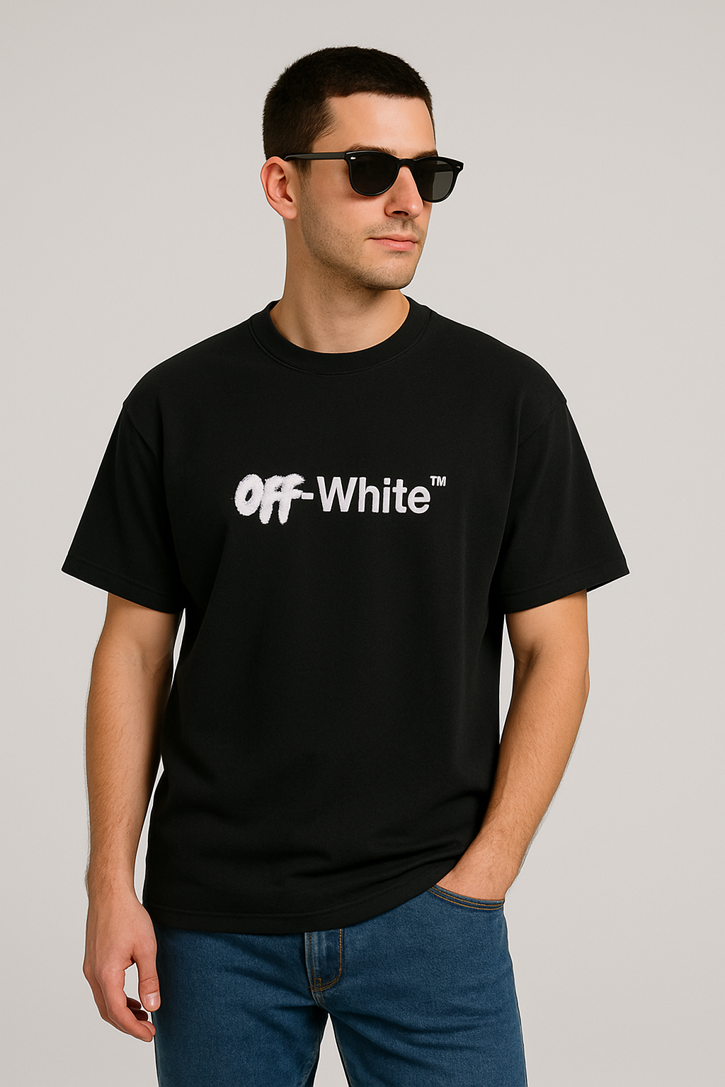 off-x Imported Drop-Shoulder T-Shirt Black