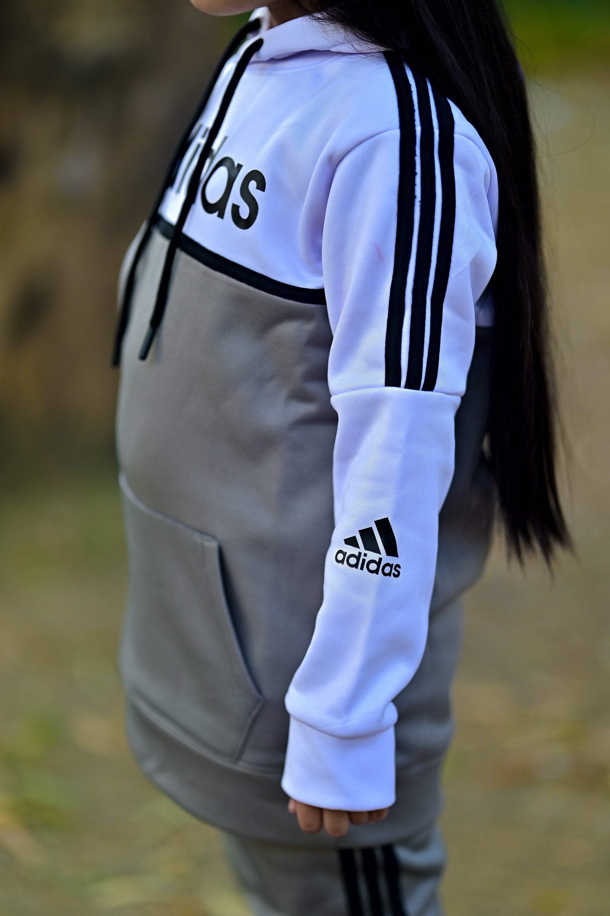 Adi Premium Tracksuit Grey White