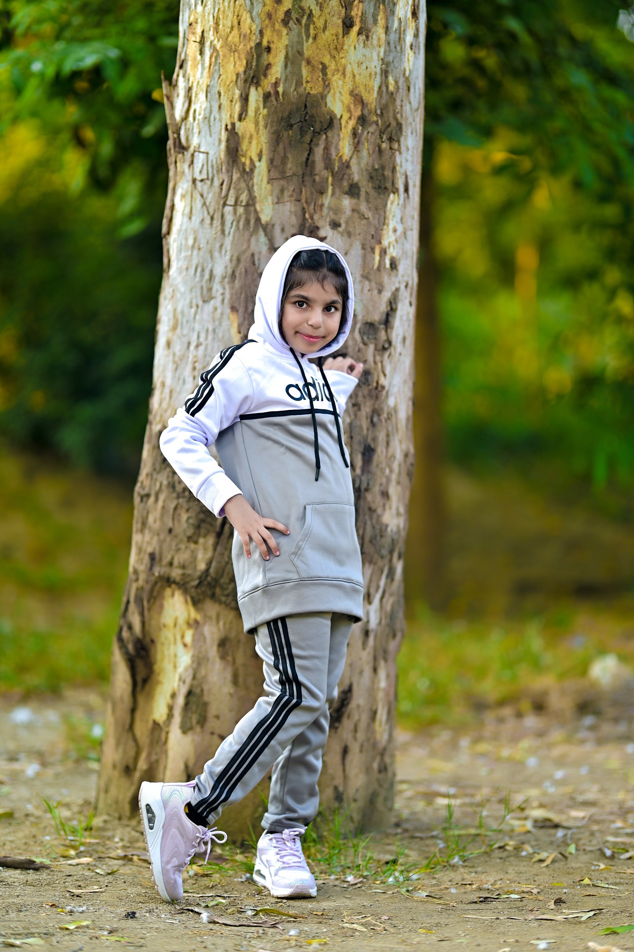 Adi Premium Tracksuit Grey White