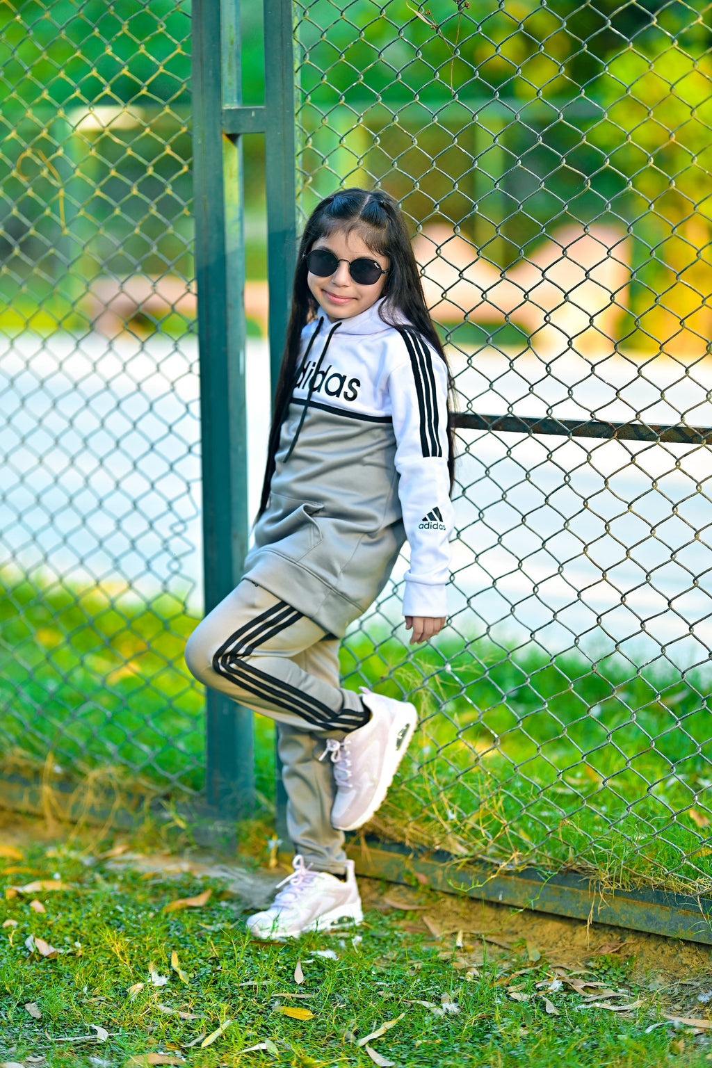 Adi Premium Tracksuit Grey White