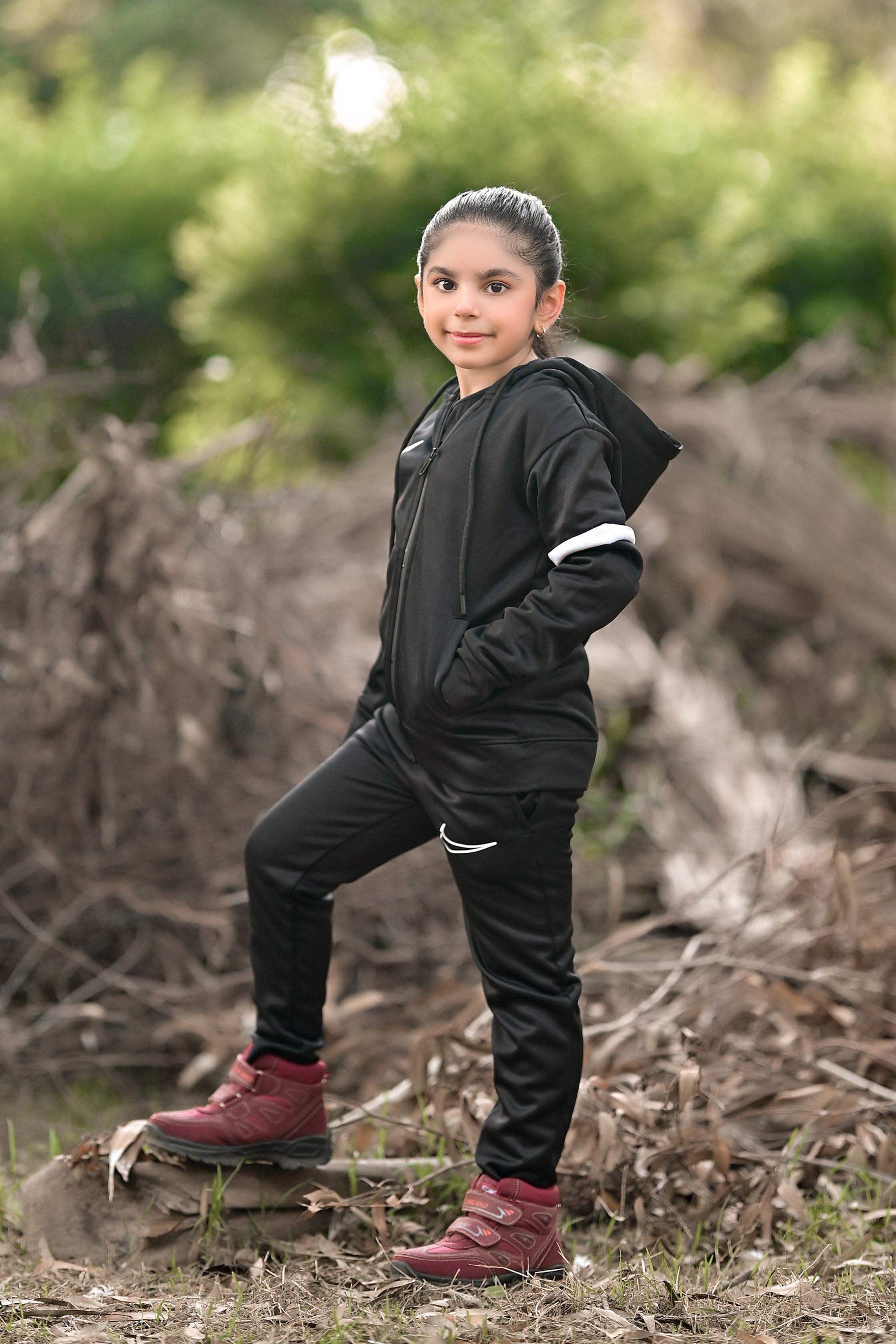 NIK Premium Tracksuit Black White