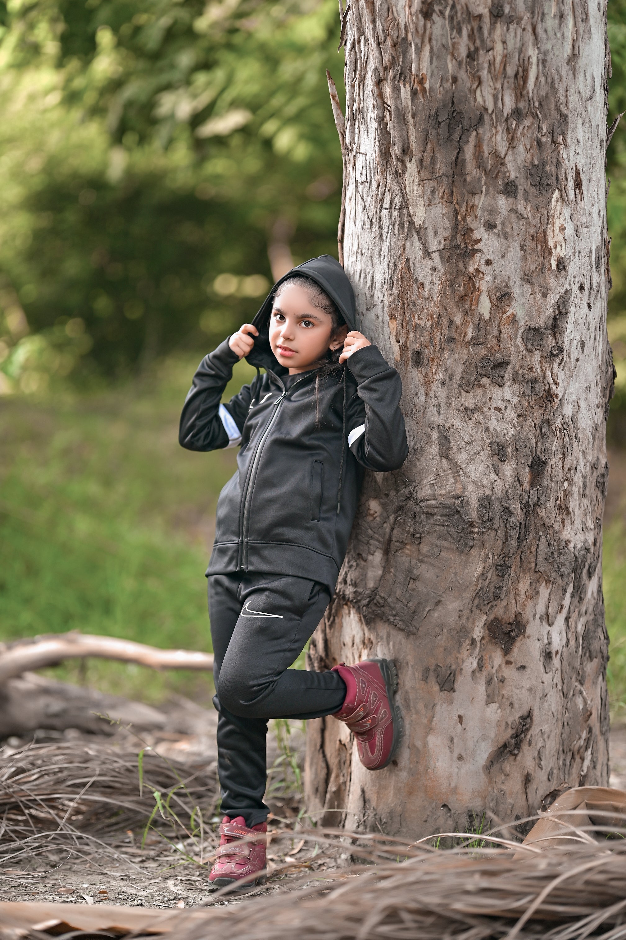 NIK Premium Tracksuit Black White