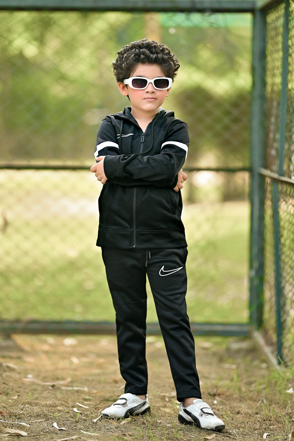 NIK Premium Tracksuit Black White