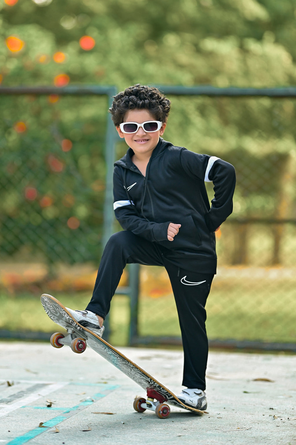 NIK Premium Tracksuit Black White