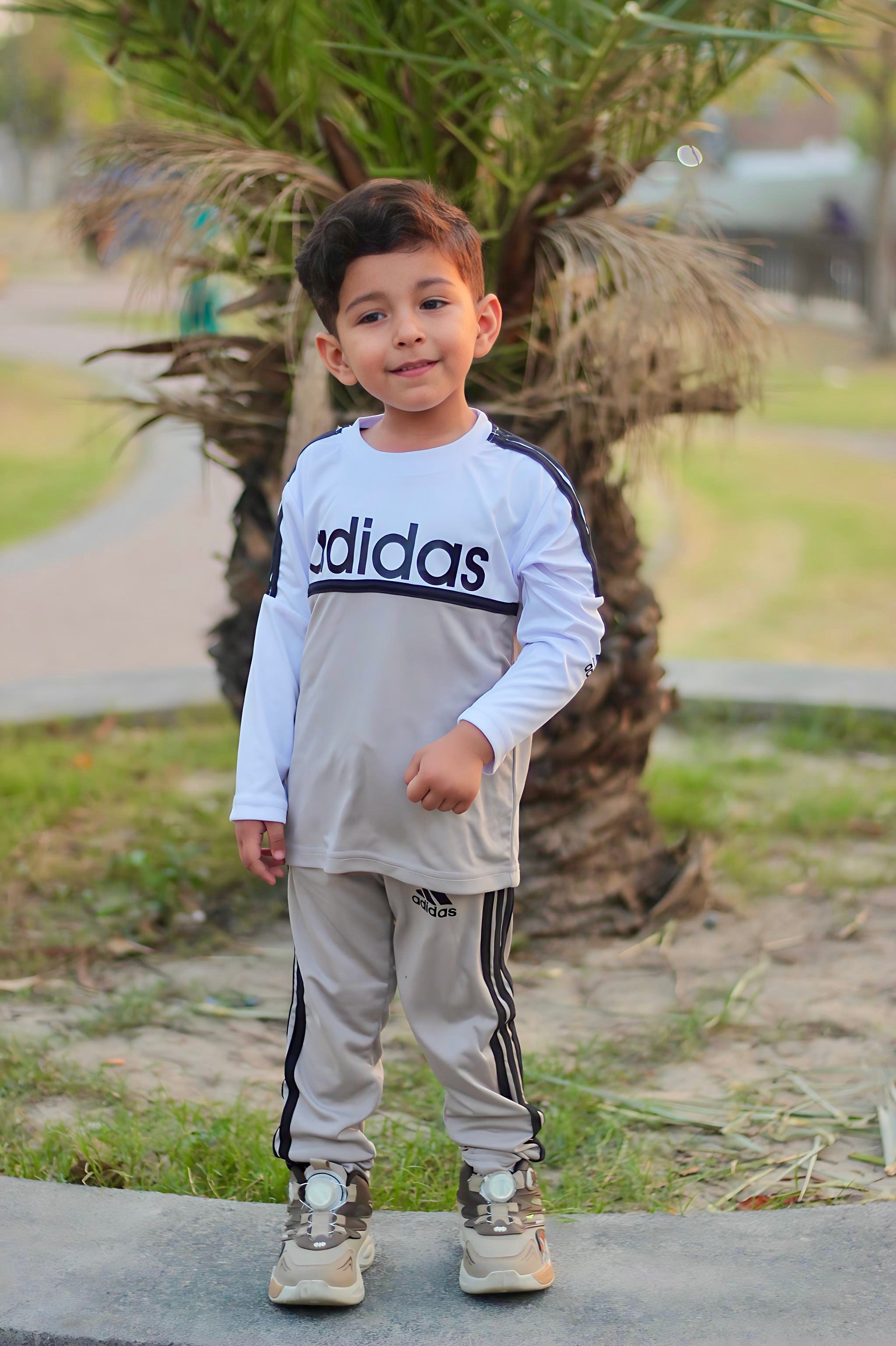 Adi Ful Sleeves Grey White Tracksuit