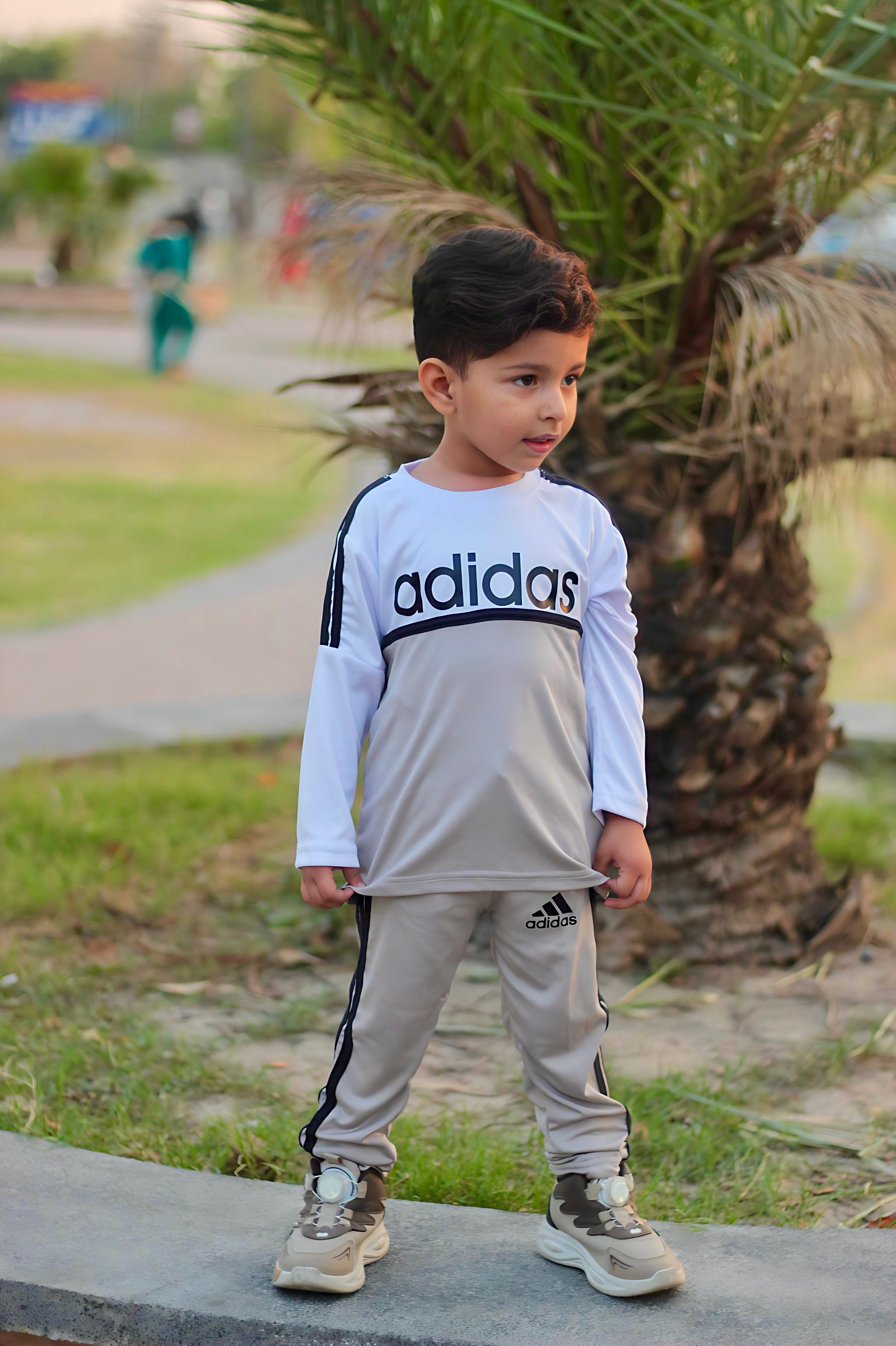 Adi Ful Sleeves Grey White Tracksuit